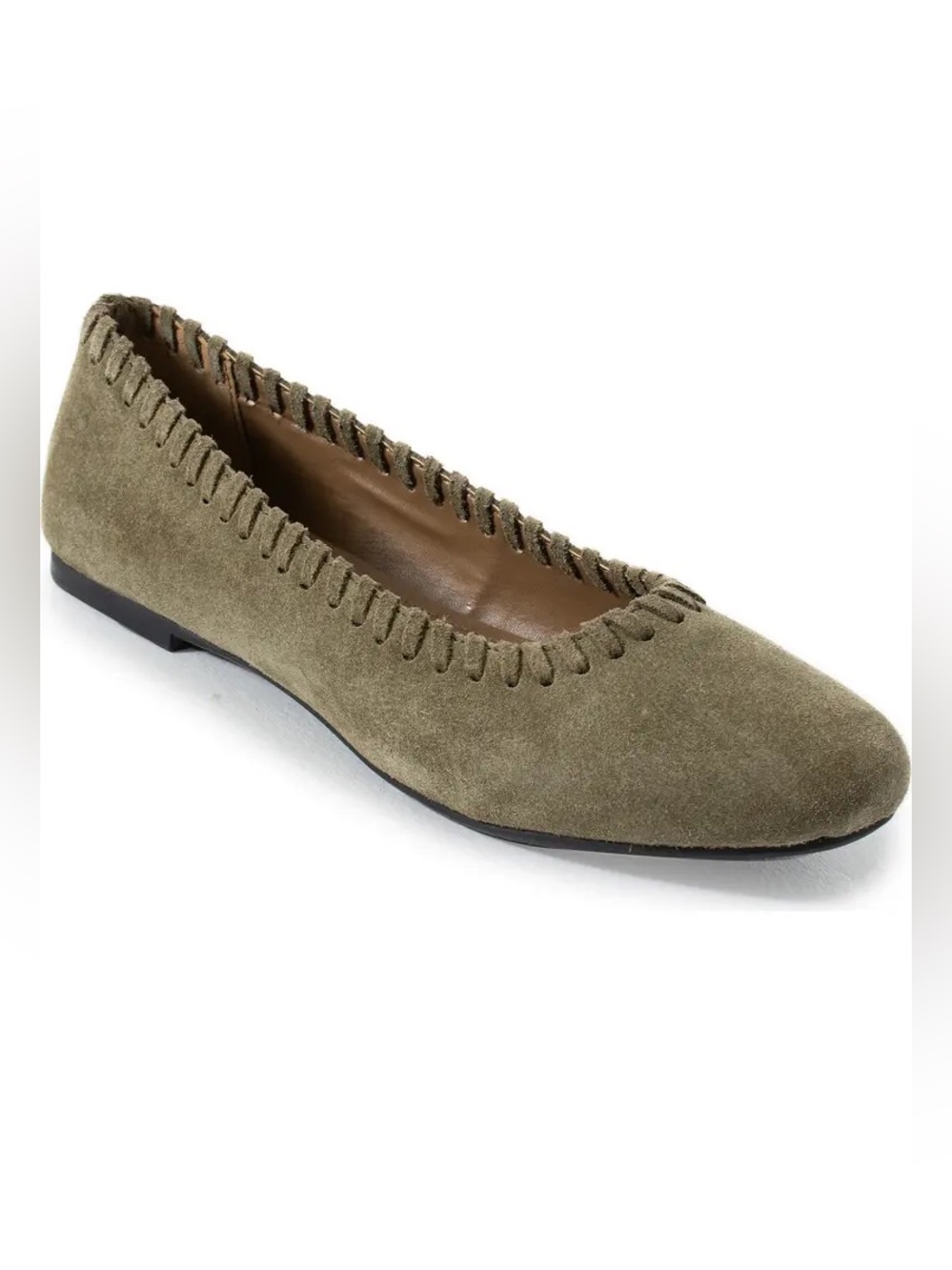 Jelavu NWOT Ella Whipstitch Suede Ballet Flats Sz 41, 10 US